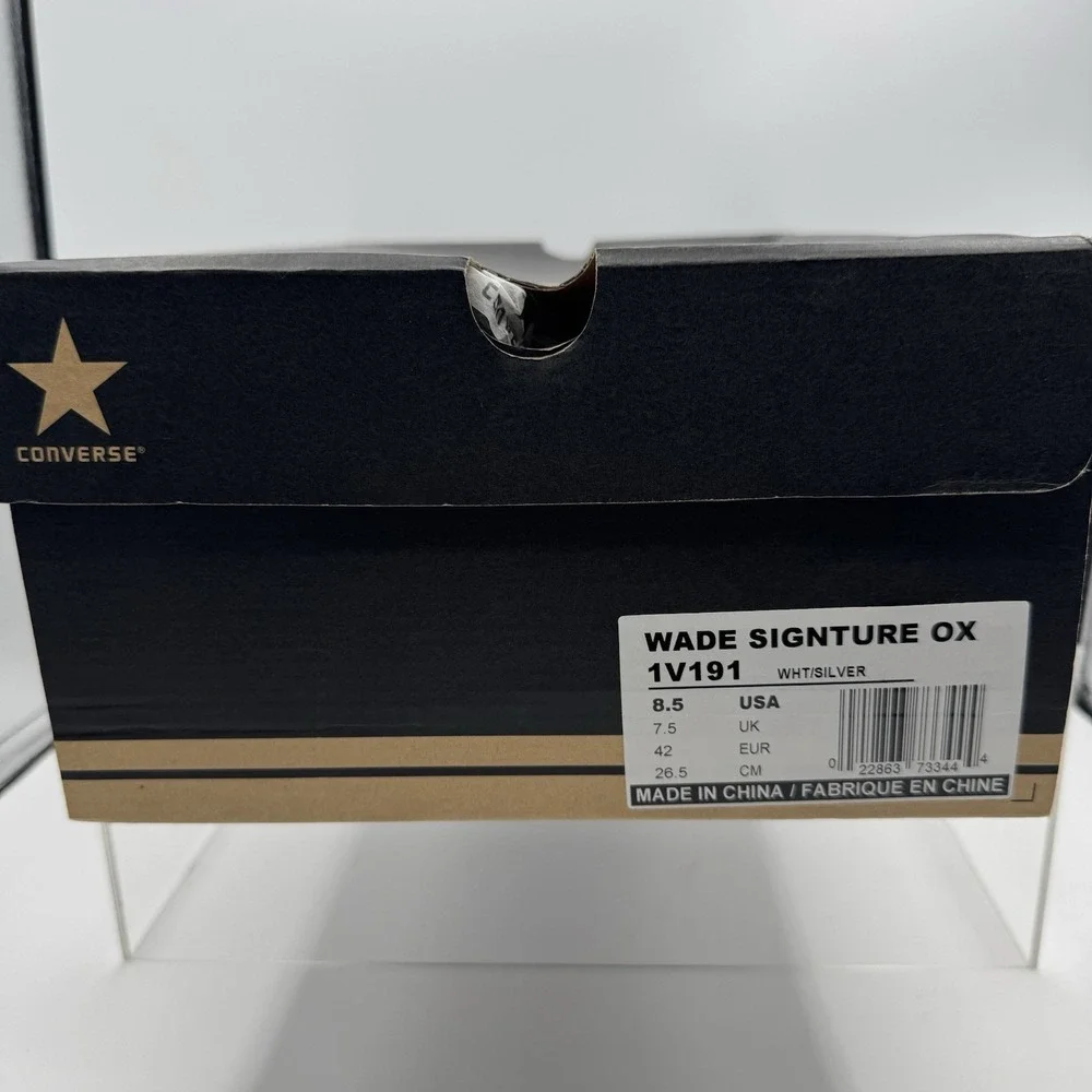 Brand New Converse Dwayne Wade Signature OX White Silver 1V191 Men's Size 8.5